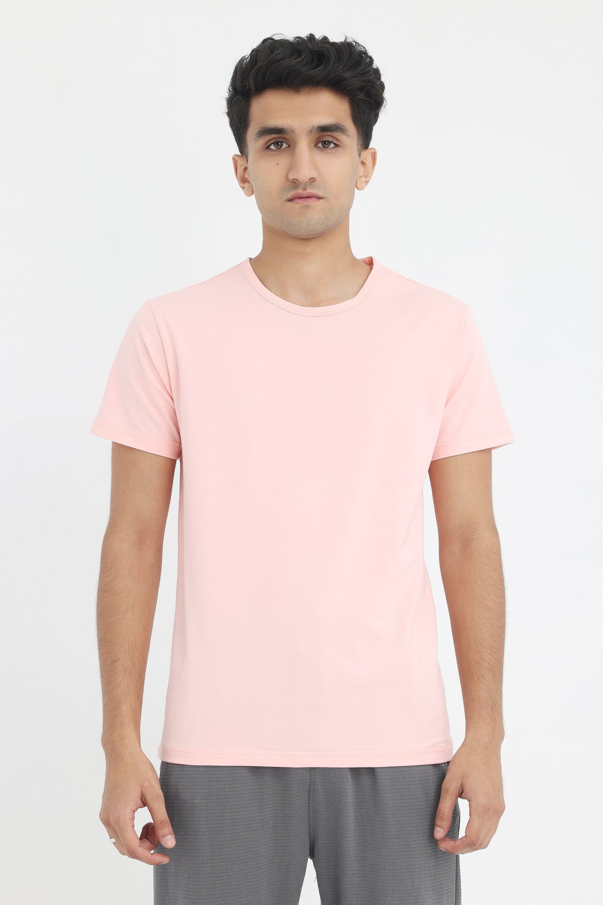 PREMIUM COTTON CREW NECK TEE-PINK