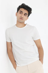 PREMIUM COTTON CREW NECK TEE-WHITE