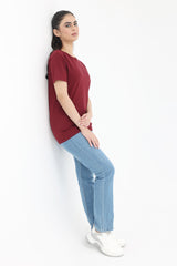 CLASSIC FIT ESSENTIAL TEE-MAROON