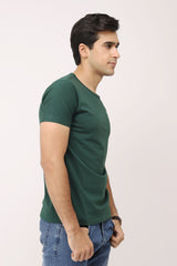 PREMIUM COTTON CREW NECK TEE-DARK-GREEN