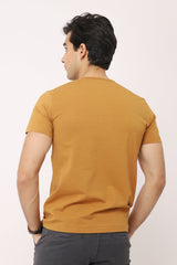 PREMIUM COTTON CREW NECK TEE-MUSTARD