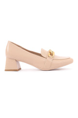 CHAINED HEEL PUMPS-BEIGE