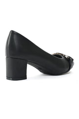 ELEGANT BLOCK HEEL PUMPS-BLACK