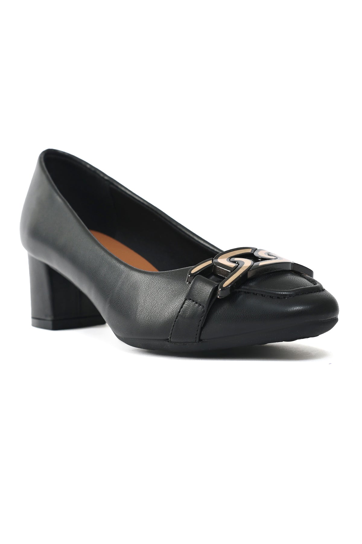 ELEGANT BLOCK HEEL PUMPS-BLACK