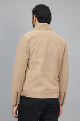 SHERPA-LINED LUXE JACKET-KHAKI