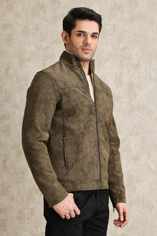 SHERPA-LINED LUXE JACKET-GREEN