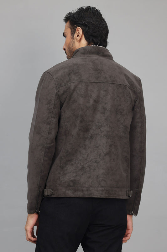 SHERPA-LINED LUXE JACKET-COFFEE