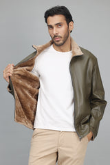 COZY SHEARLING JACKET-GREEN