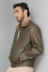 COZY SHEARLING JACKET-GREEN