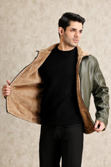 COZY SHEARLING JACKET-GREEN