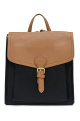 COMPACT LEATHERETTE BACKPACK-BLACK