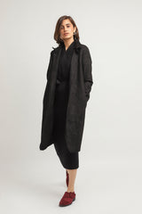 SUEDE OVERCOAT-BLACK