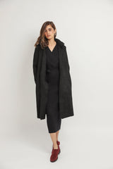 SUEDE OVERCOAT-BLACK