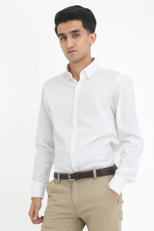 ESSENTIAL WHITE OXFORD SHIRT-WHITE