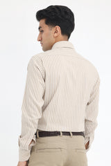 TIMELESS STRIPE SHIRT-BEIGE-WHT