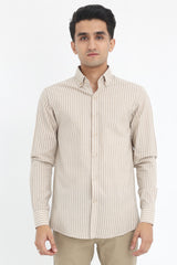 TIMELESS STRIPE SHIRT-BEIGE-WHT