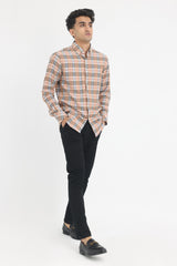 CLASSIC PLAID BUTTON-DOWN-KHAKI-CHK