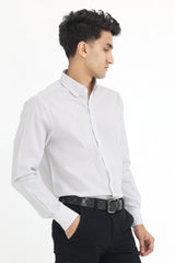 SOPHISTICATED PINSTRIPE SHIRT-WHITE-GREY