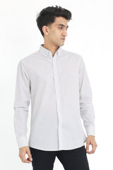 SOPHISTICATED PINSTRIPE SHIRT-WHITE-GREY