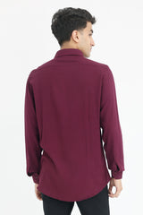 TEXTURED RELAXED FIT SHIRT-PURPLE