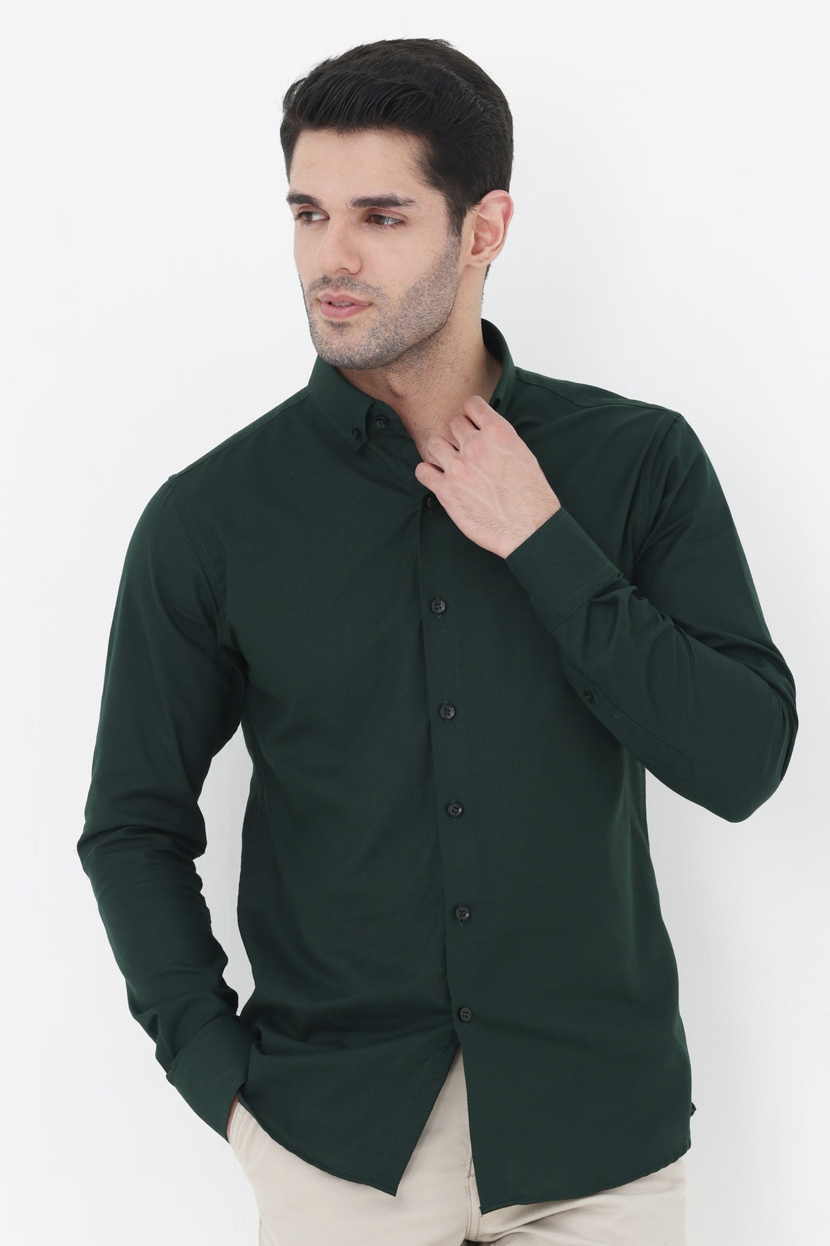 URBAN EDGE MEN'S SHIRT-DK-GREEN