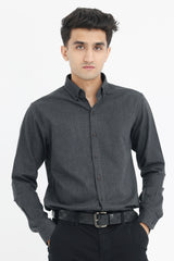 URBAN CLASSIC-FIT SHIRT-CHARCOAL-WOOL