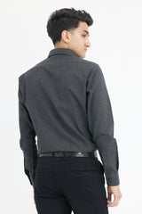 URBAN CLASSIC-FIT SHIRT-CHARCOAL-WOOL