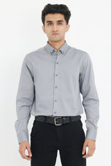 TEXTURED COMFORT SHIRT-GREY-DOTS