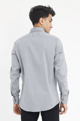 TEXTURED COMFORT SHIRT-GREY-DOTS