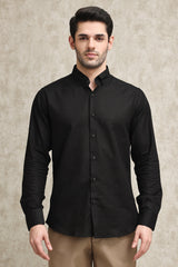 TAILORED CLASSIC BUTTON-DOWN SHIRT-BLACK