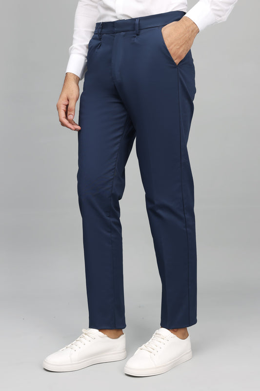 HIGH-RISE STRAIGHT-LEG TAILORED PANT-NAVY