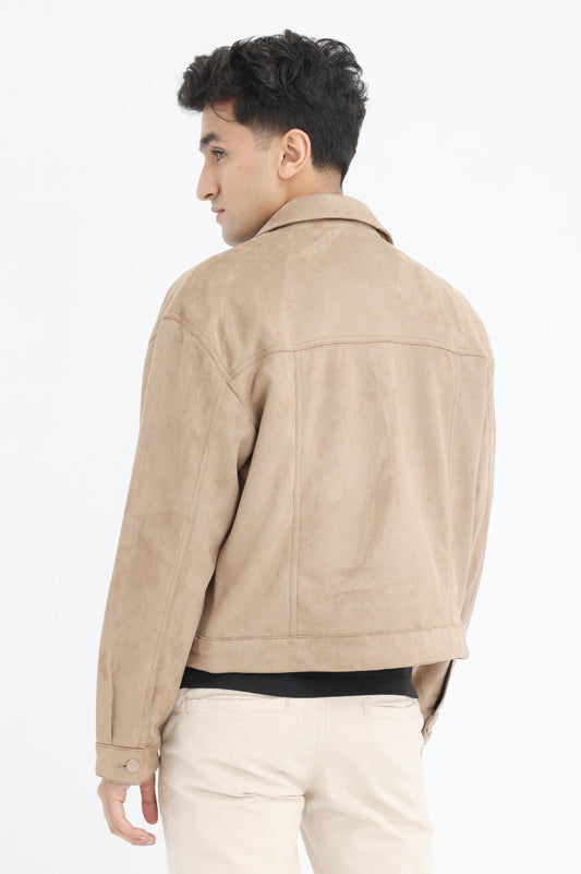 URBAN SUEDE SNAP JACKET-KHAKI