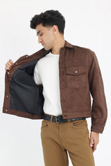 URBAN SUEDE SNAP JACKET-COFFEE