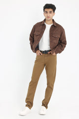 URBAN SUEDE SNAP JACKET-COFFEE