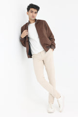 CLASSICE SUEDE BOMBER JACKET-COFFEE