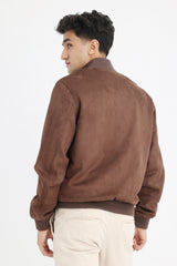 CLASSICE SUEDE BOMBER JACKET-COFFEE