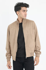 CLASSICE SUEDE BOMBER JACKET-KHAKI