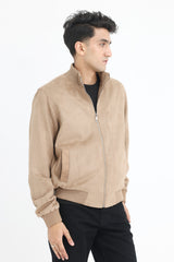 CLASSICE SUEDE BOMBER JACKET-KHAKI