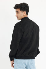 CLASSICE SUEDE BOMBER JACKET-BLACK