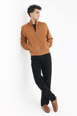 CLASSICE SUEDE BOMBER JACKET-CAMEL