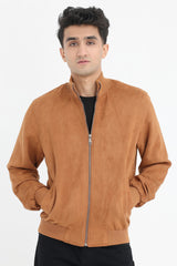 CLASSICE SUEDE BOMBER JACKET-CAMEL