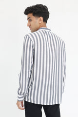 WINTER STRIPE SHIRT-GREY-WHITE