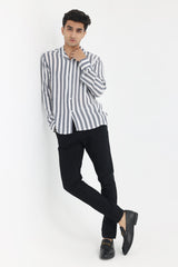 WINTER STRIPE SHIRT-GREY-WHITE