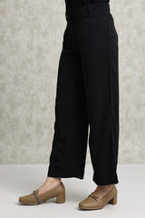 WIDE-LEG TAILORED TROUSERS-BLACK