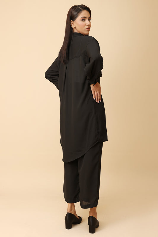 FLOWY LONG SHORT & TROUSER DUO-BLACK