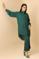 FLOWY LONG SHORT & TROUSER DUO-GREEN