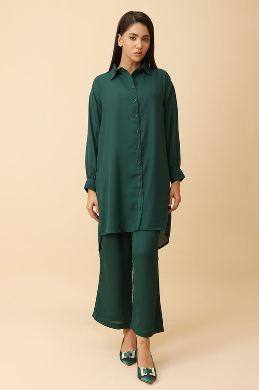 FLOWY LONG SHORT & TROUSER DUO-GREEN