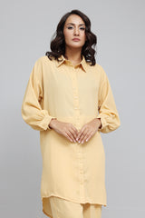 ELEGANT LONGLINE TUNIC SET-YELLOW