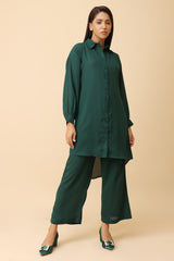 FLOWY LONG SHORT & TROUSER DUO-GREEN