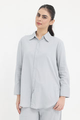 CLASSIC BUTTON-DOWN RELAXED SET-LT GREY